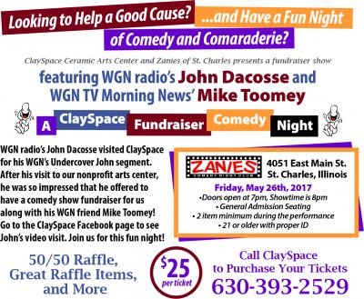 ClaySpace and WGN Celebrities Comedy Night Fundraiser Event