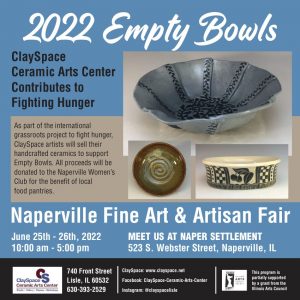 2022 Empty Bowls - ClaySpace Ceramic Art Center contributes to fighting hunger