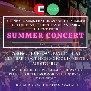 The Summer Orchestra of the Chicagoland Area + Glenbard Summer Strings Concert