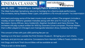 Cinema Classics performed by the West Suburban Symphony