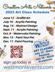 Creative Arts Network Art Class Schedule